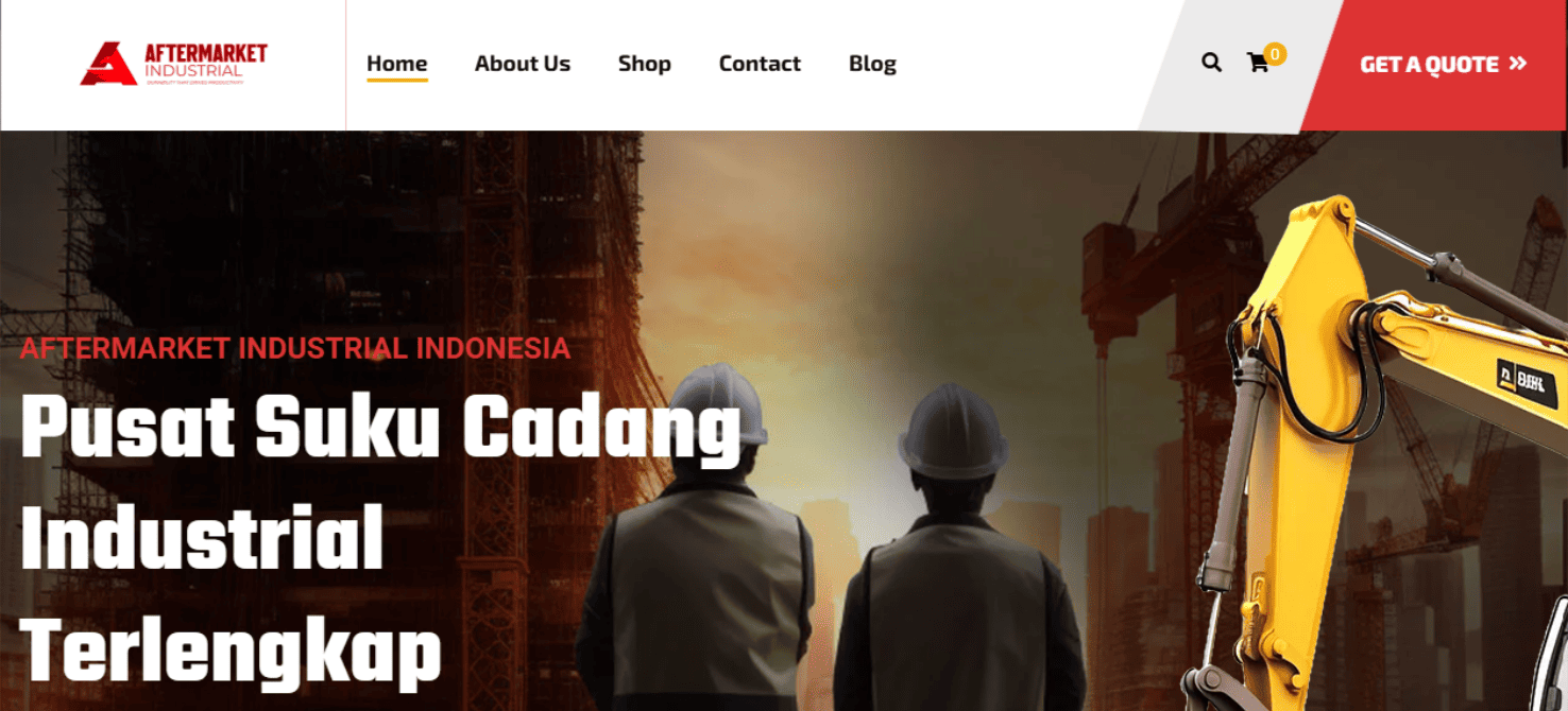 Tampilan website Aftermarket Industrial Indonesia