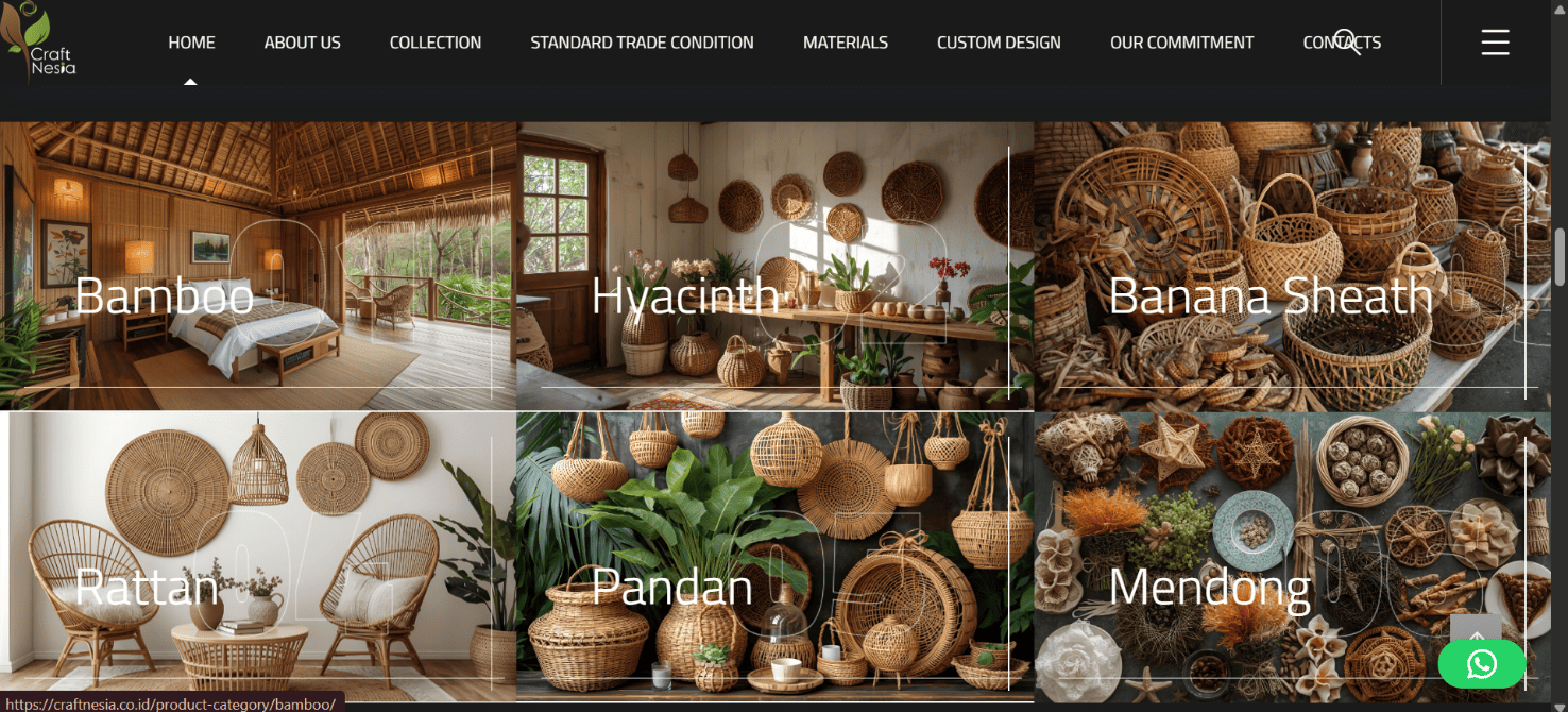 Tampilan website Craftnesia